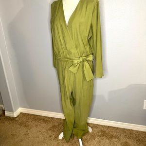 Olive green pantsuit romper size L